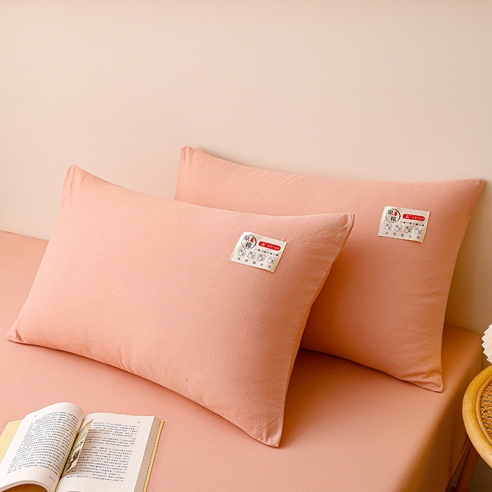 91家纺网 家纺一手货源 找家纺 2024新款A类云朵棉纯色枕套（口袋枕） 浅豆沙