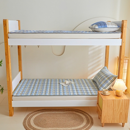 鑫钰 2025新款学生宿舍A类水洗棉大豆夹棉系列-简格 简格-简希蓝