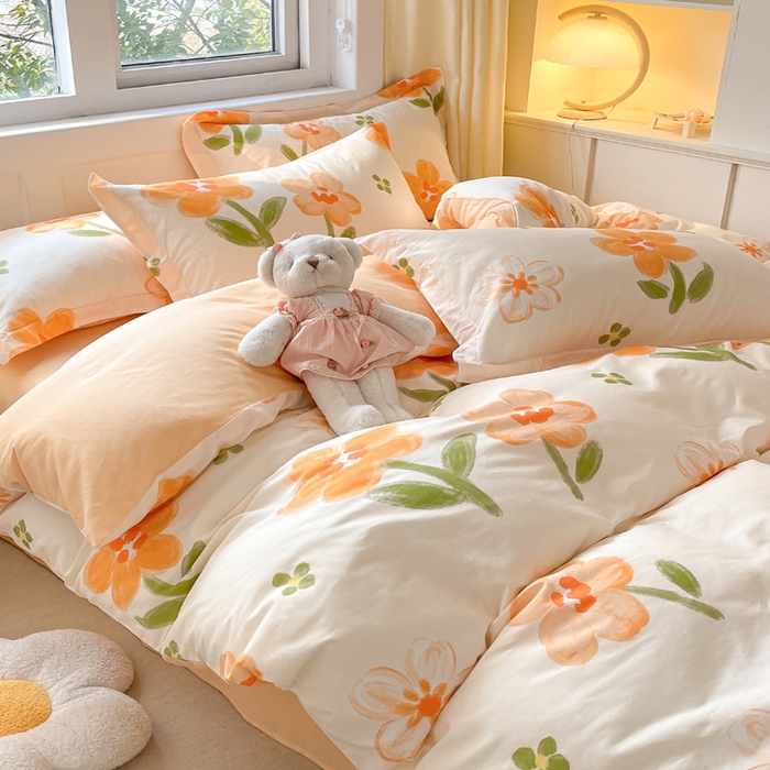 91家纺网 家纺一手货源 找家纺 2024新款全棉小清新印花单品套件--四件套 香榭