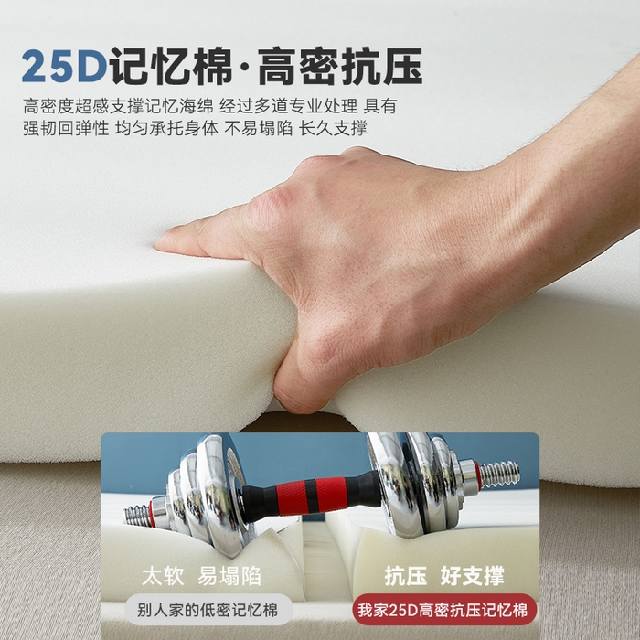 91家纺网 家纺一手货源 找家纺 丽诺床垫 2024新款艾绒乳胶记忆棉立体床垫 灰色10cm