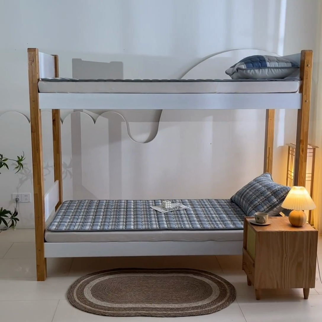 91家纺网 家纺一手货源 找家纺 鑫钰 2025新款学生宿舍A类水洗棉大豆夹棉系列-简格 简格-蓝小格