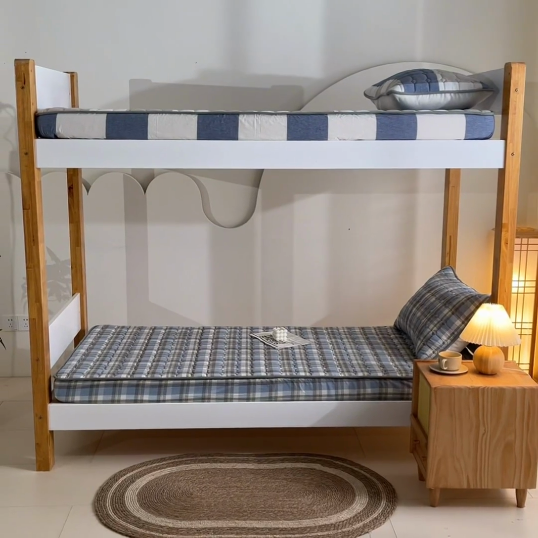 91家纺网 家纺一手货源 找家纺 鑫钰 2025新款学生宿舍A类水洗棉大豆夹棉系列-简格 简格-简希蓝