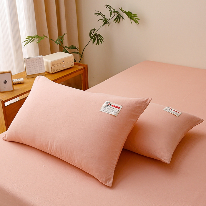 91家纺网 家纺一手货源 找家纺 2024新款A类云朵棉纯色枕套（口袋枕） 浅豆沙