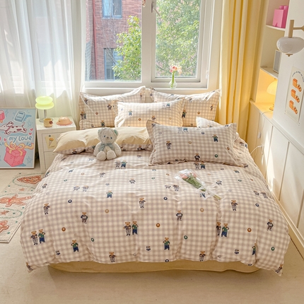 91家纺网 家纺一手货源 找家纺 （总）2024新款全棉小清新印花单品套件--四件套