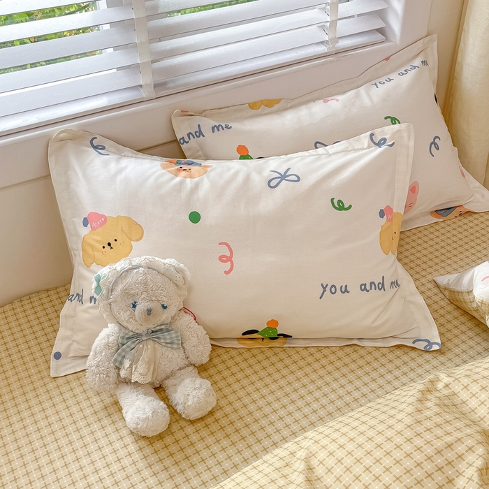 91家纺网 家纺一手货源 找家纺 2024新款全棉小清新印花单品套件--四件套 西西假日