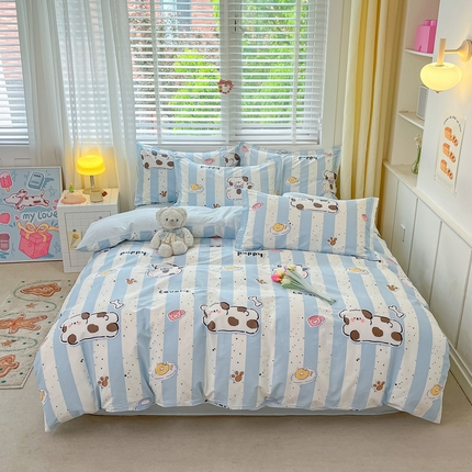 91家纺网 家纺一手货源 找家纺 （总）2024新款全棉小清新印花单品套件--四件套
