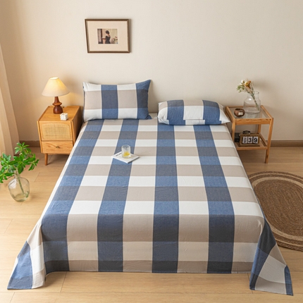 91家纺网 家纺一手货源 找家纺 （总）卡伦家纺 2025新款全棉色织水洗棉床单学生宿舍单人双人床单系列