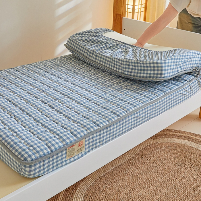 91家纺网 家纺一手货源 找家纺 鑫钰 2025新款学生宿舍A类水洗棉大豆夹棉系列-简格 简格-绅士灰