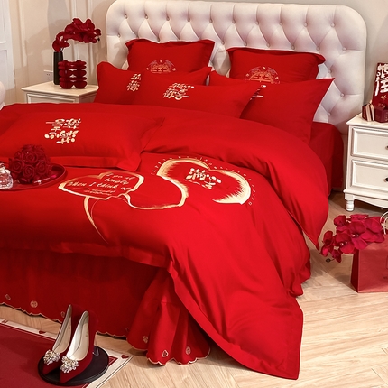 91家纺网 家纺一手货源 找家纺 （总）玉雅家纺 2025新款玉雅时尚磨毛刺绣床单款系列婚庆套件