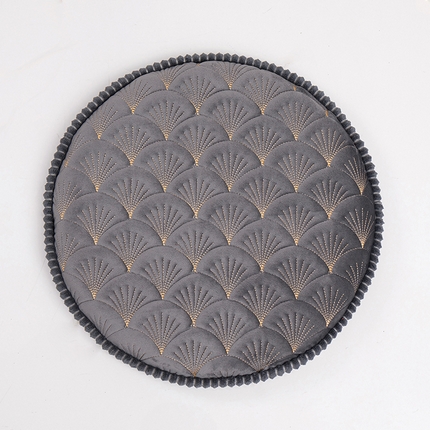 91家纺网 家纺一手货源 找家纺 （总）爱家居 2024新款荷兰绒夹棉绗缝记忆棉坐垫圆垫飘窗垫-烟花