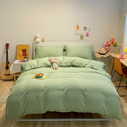 91家纺网 家纺一手货源 找家纺 （总）悦织湾家纺 2025新款纯色床单款芦荟棉四件套