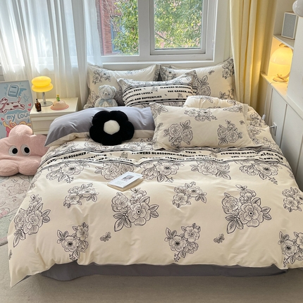 91家纺网 家纺一手货源 找家纺 （总）2024新款全棉小清新印花单品套件--四件套