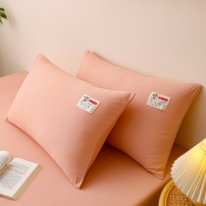 91家纺网 家纺一手货源 找家纺 2024新款A类云朵棉纯色枕套（口袋枕） 浅豆沙
