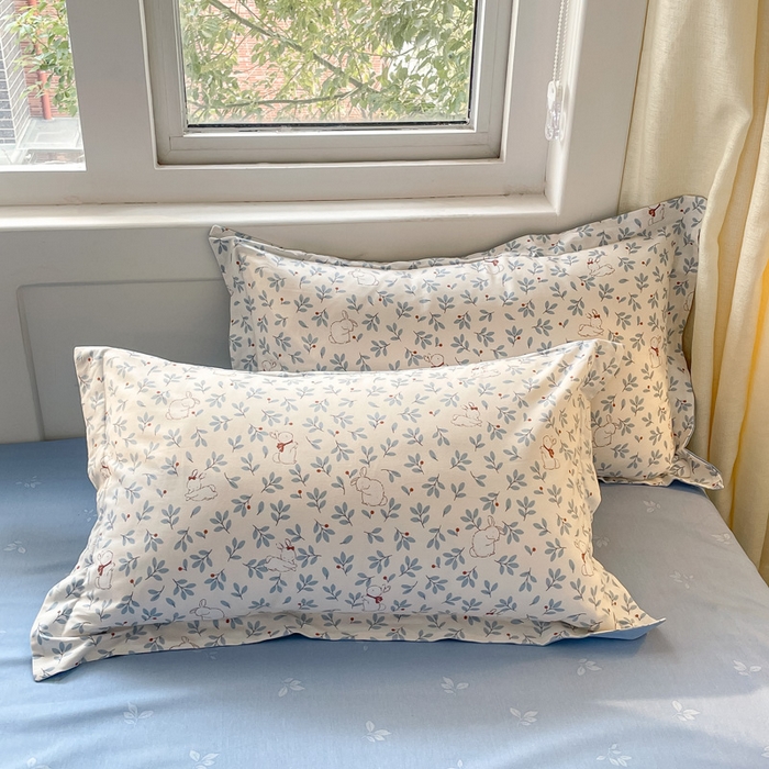 91家纺网 家纺一手货源 找家纺 2024新款全棉小清新印花单品套件--四件套 云茫茫