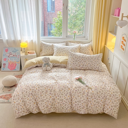 91家纺网 家纺一手货源 找家纺 （总）2024新款全棉小清新印花单品套件--四件套