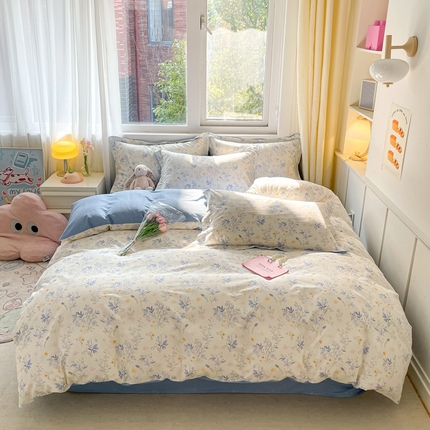 2024新款全棉小清新印花单品套件--四件套 云梦泽