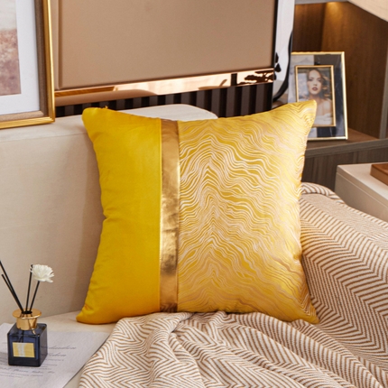 91家纺网 家纺一手货源 找家纺 （总）爱家居 2025新款高精高密色织提花拼金抱枕