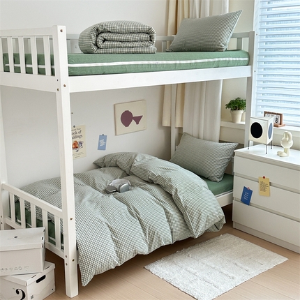 91家纺网 家纺一手货源 找家纺 （总）北欧良品 2024新款A类全棉色织水洗棉学生三件套