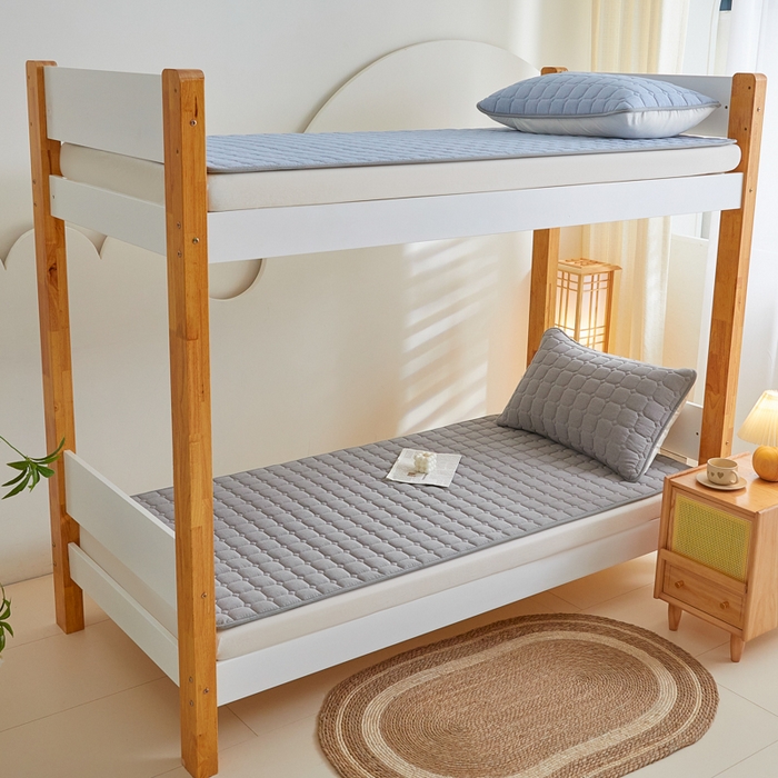 91家纺网 家纺一手货源 找家纺 鑫钰 2025新款学生宿舍A类水洗棉大豆夹棉系列-简格 简格-绅士灰