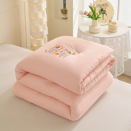 有货 2024新款锦鲤针织被学生季学生被A类针织被纯色冬被春秋被 锦鲤-粉