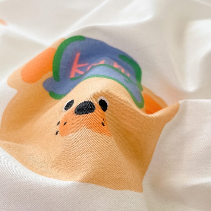 91家纺网 家纺一手货源 找家纺 2024新款全棉小清新印花单品套件--四件套 西西假日