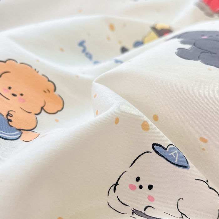 91家纺网 家纺一手货源 找家纺 2024新款全棉小清新印花单品套件--四件套 养乐多多