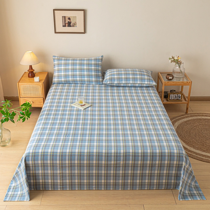 91家纺网 家纺一手货源 找家纺 卡伦家纺 2025新款全棉色织水洗棉床单学生宿舍单人双人床单系列莫妮兰