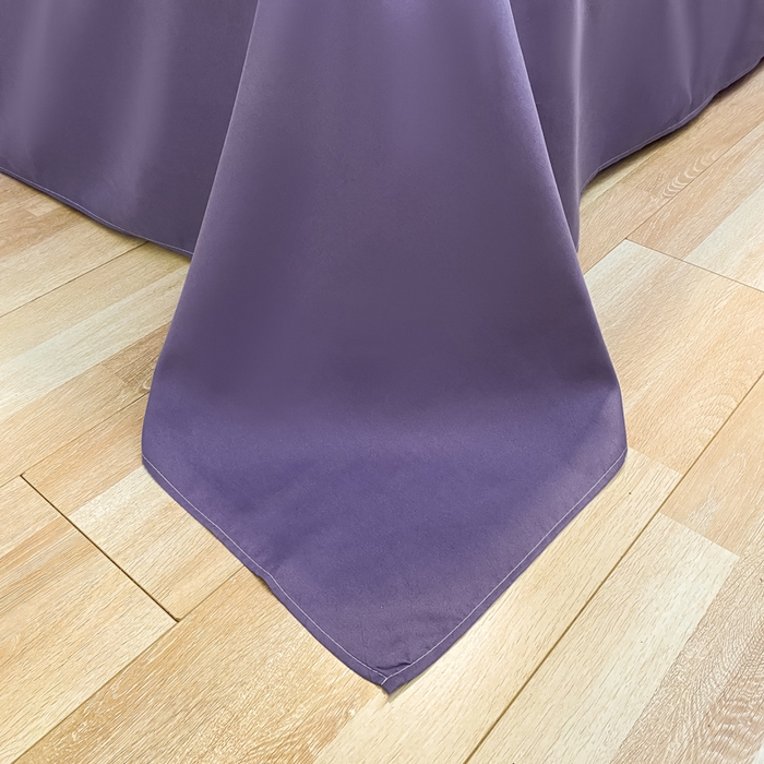 91家纺网 家纺一手货源 找家纺 悦织湾家纺 2025新款纯色床单款芦荟棉四件套 慕尚紫