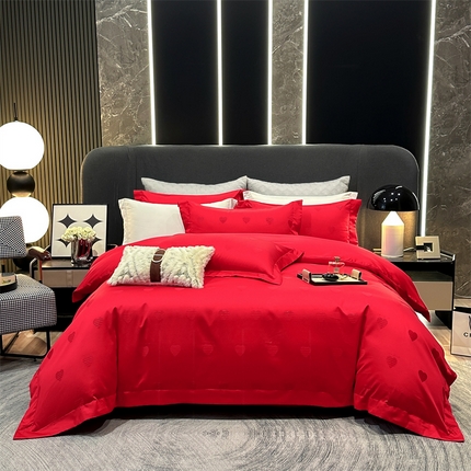 91家纺网 家纺一手货源 找家纺 （总）2025新款双股长绒棉居家款提花系列四件套