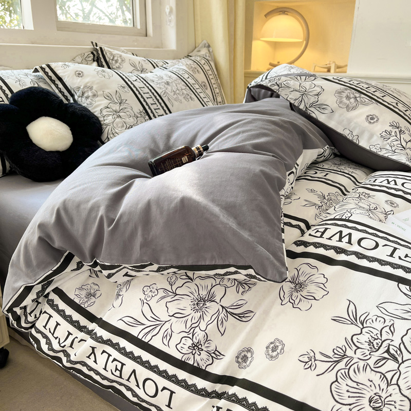 91家纺网 家纺一手货源 找家纺 （总）2024新款全棉小清新印花单品套件--四件套