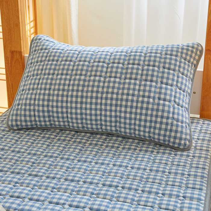 91家纺网 家纺一手货源 找家纺 鑫钰 2025新款学生宿舍A类水洗棉大豆夹棉系列-简格 简格-绅士灰