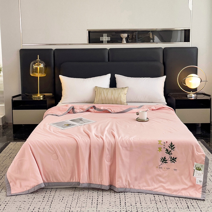 91家纺网 家纺一手货源 找家纺 鹿小帅纺织品 2024新款艾草驱蚊夏凉被 暖心玉