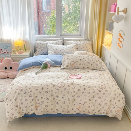 91家纺网 家纺一手货源 找家纺 （总）2024新款全棉小清新印花单品套件--四件套