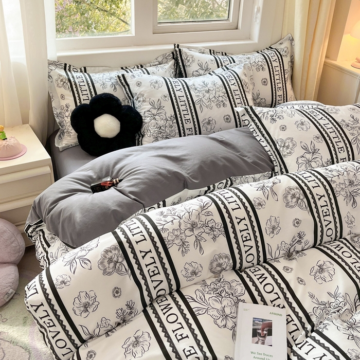 91家纺网 家纺一手货源 找家纺 （总）2024新款全棉小清新印花单品套件--四件套