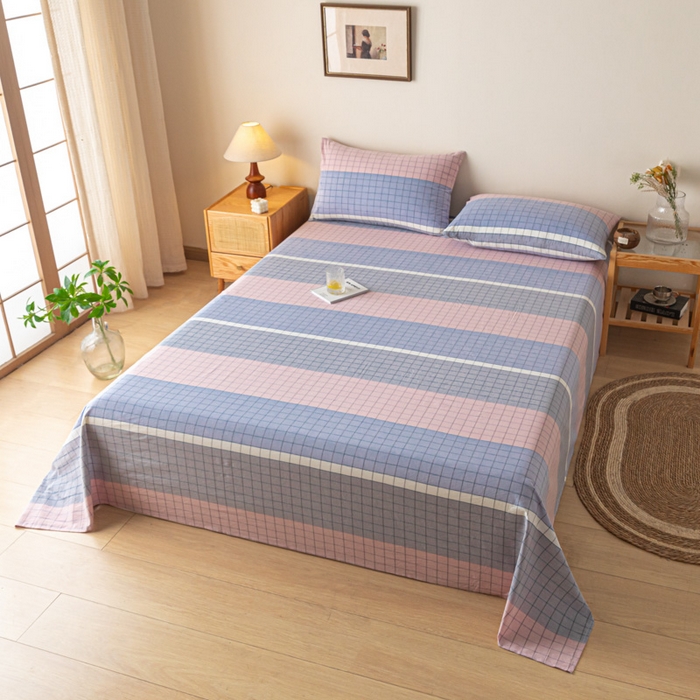 91家纺网 家纺一手货源 找家纺 卡伦家纺 2025新款全棉色织水洗棉床单学生宿舍单人双人床单系列马丁粉