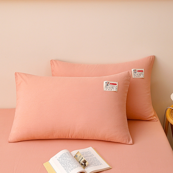 91家纺网 家纺一手货源 找家纺 2024新款A类云朵棉纯色枕套（口袋枕） 浅豆沙