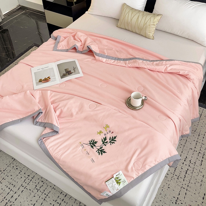 91家纺网 家纺一手货源 找家纺 鹿小帅纺织品 2024新款艾草驱蚊夏凉被 暖心玉