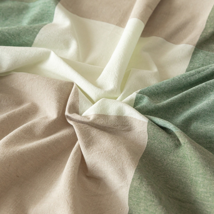 91家纺网 家纺一手货源 找家纺 卡伦家纺 2025新款全棉色织水洗棉床单学生宿舍单人双人床单系列绿大格