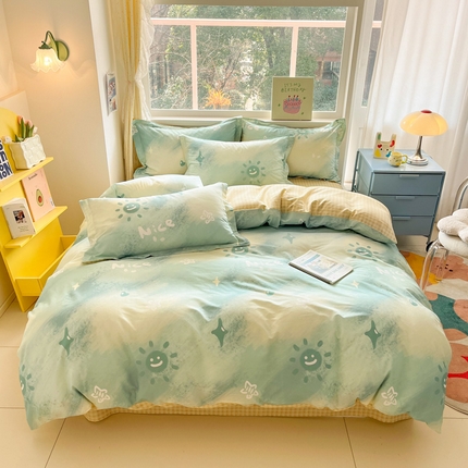 91家纺网 家纺一手货源 找家纺 （总）2024新款全棉小清新印花单品套件--四件套