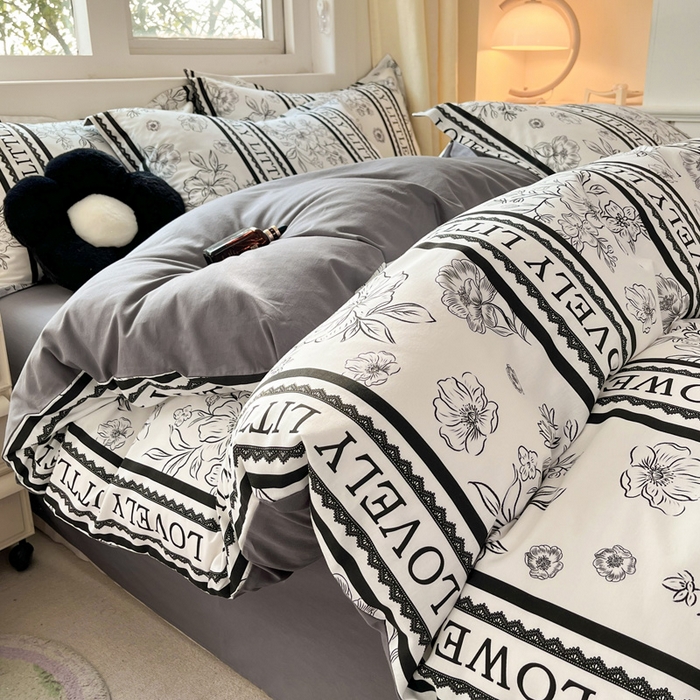 91家纺网 家纺一手货源 找家纺 （总）2024新款全棉小清新印花单品套件--四件套