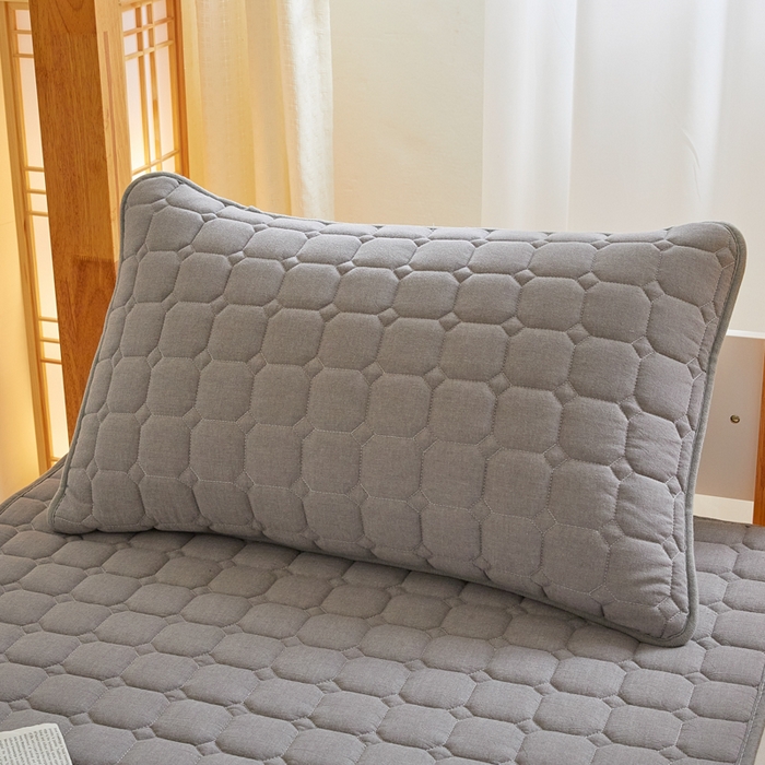 91家纺网 家纺一手货源 找家纺 鑫钰 2025新款学生宿舍A类水洗棉大豆夹棉系列-简格 简格-绅士灰