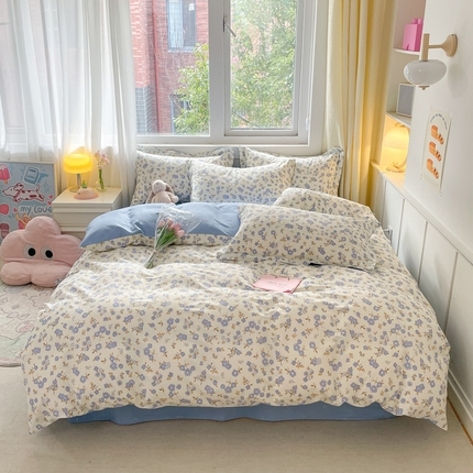 91家纺网 家纺一手货源 找家纺 （总）2024新款全棉小清新印花单品套件--四件套