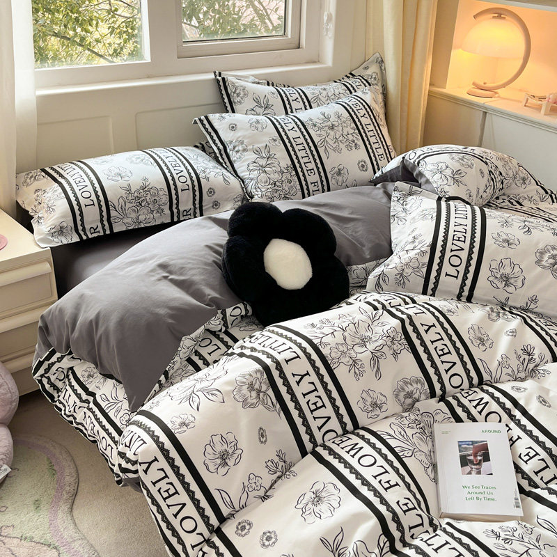 91家纺网 家纺一手货源 找家纺 （总）2024新款全棉小清新印花单品套件--四件套