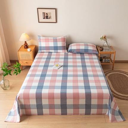 91家纺网 家纺一手货源 找家纺 （总）卡伦家纺 2025新款全棉色织水洗棉床单学生宿舍单人双人床单系列