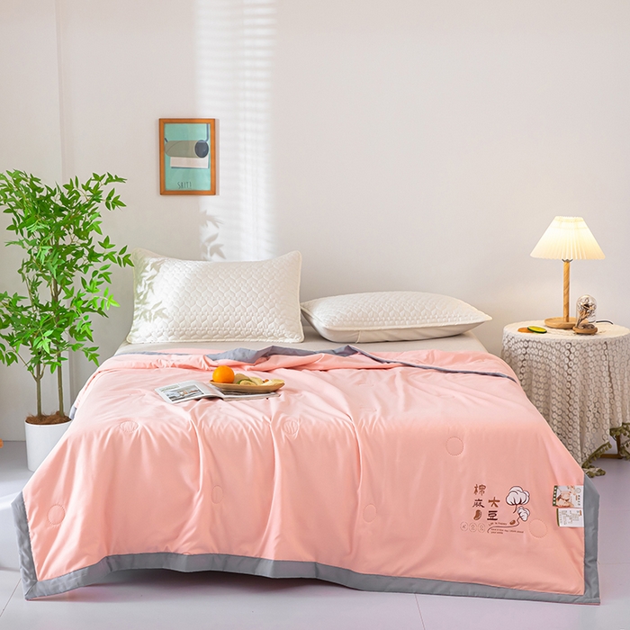 91家纺网 家纺一手货源 找家纺 鹿小帅纺织品 2024新款棉麻大豆夏被 优雅玉