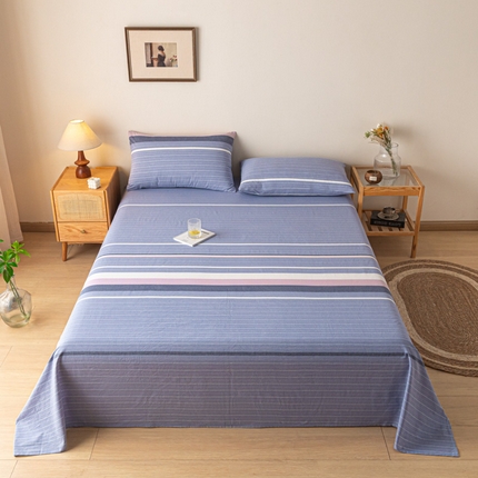 卡伦家纺 2025新款全棉色织水洗棉床单学生宿舍单人双人床单系列格林兰
