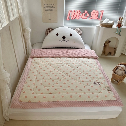 91家纺网 家纺一手货源 找家纺 （总）佰织鑫家居（会员-5元） 2024秋冬新品双层绉皱纱儿童豆豆被
