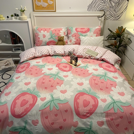 91家纺网 家纺一手货源 找家纺 （总）798家纺 2025新款全棉水洗棉12868印花四件套