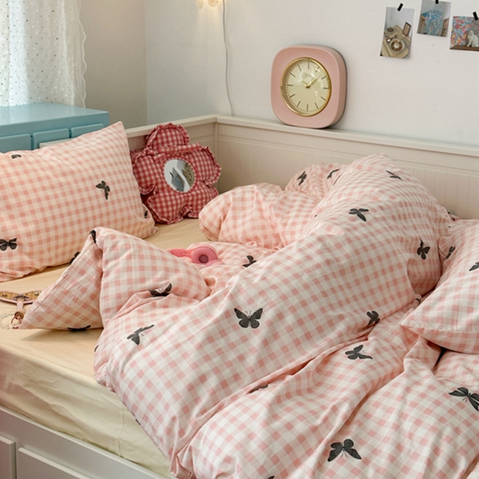 91家纺网 家纺一手货源 找家纺 （总）昔可 2024新款全棉蝴蝶印花系列四件套