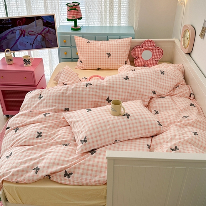 91家纺网 家纺一手货源 找家纺 （总）昔可 2024新款全棉蝴蝶印花系列四件套